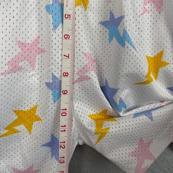 Eric Emanuel x BAPE EE Basic Shorts White Mesh Stars Lightning Bolts Size L - Picture 5 of 7